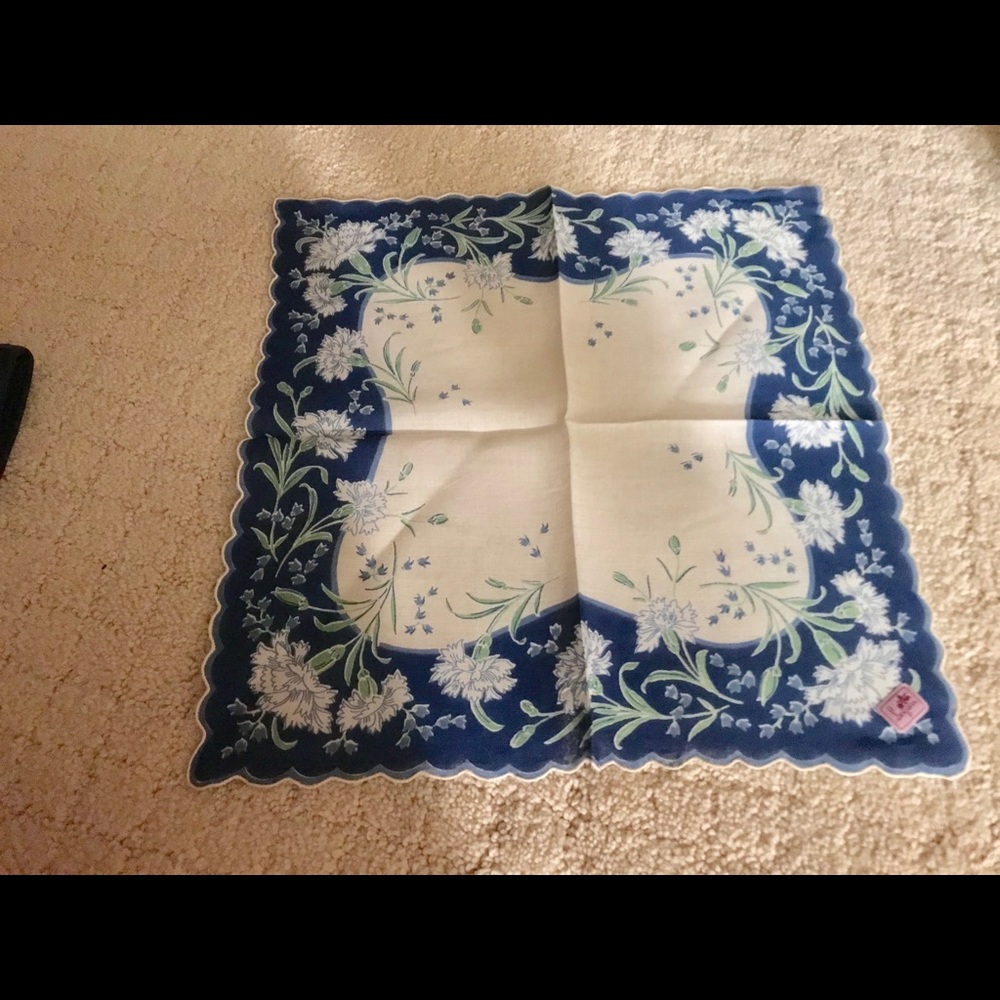 Vintage floral handkerchief. Cotton. Never used.